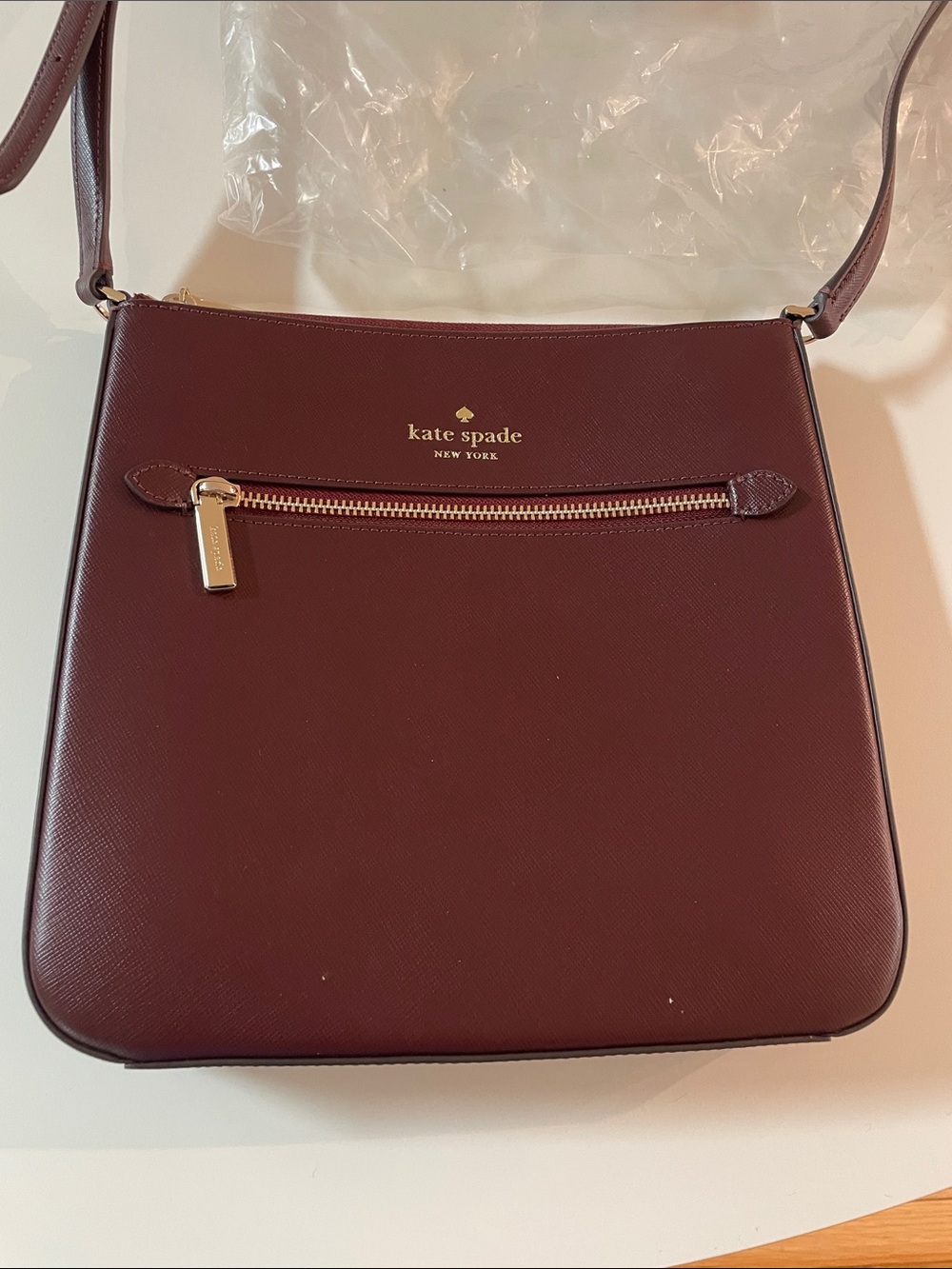 kate spade merlot crossbody bag with gold hardware